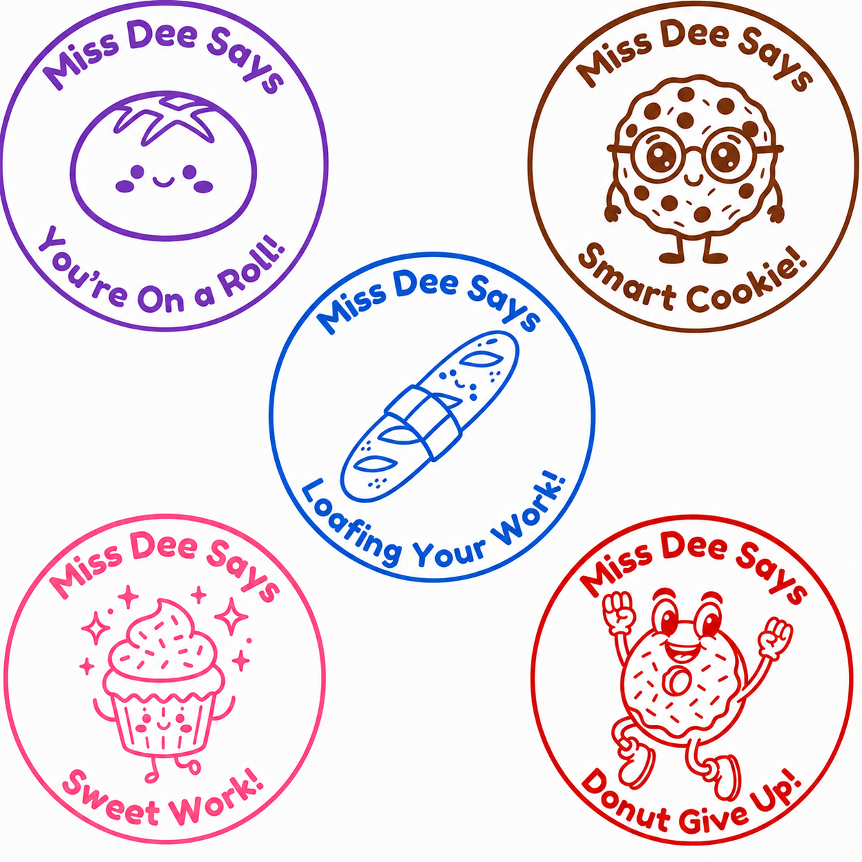Miss Dee Says – Bakery Teacher Stamp Collection