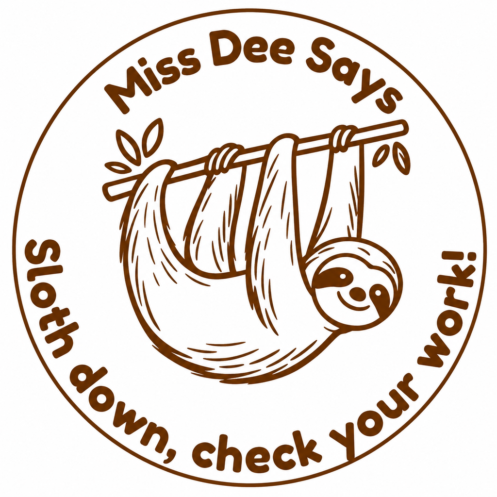 Sloth Teacher Stamp | Personalised "Sloth Down, Check Your Work" Stamp