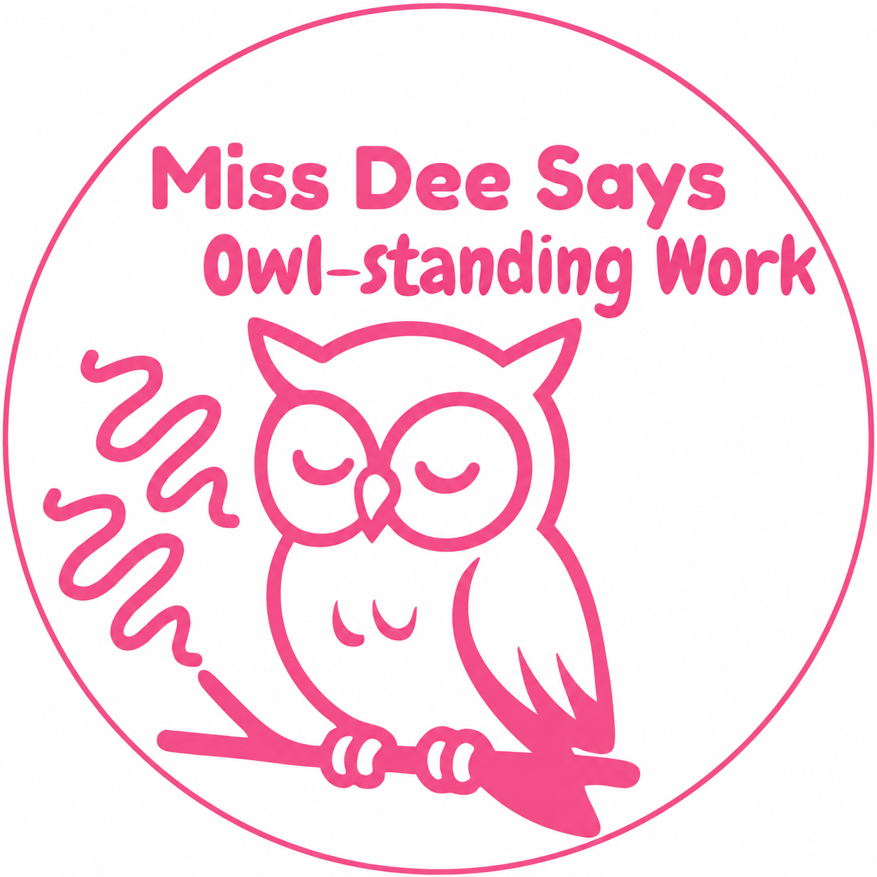 Owl-standing Work! Owl Teacher Stamp