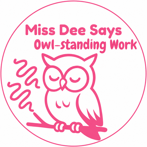 Owl-standing Work! Owl Teacher Stamp