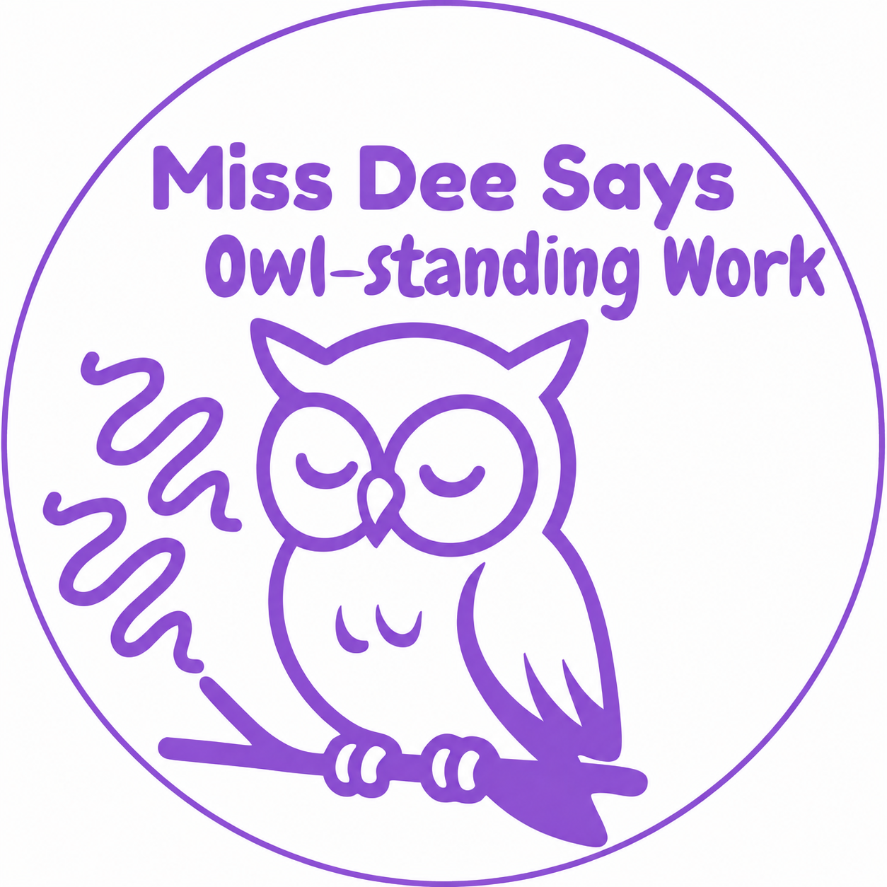Owl-standing Work! Owl Teacher Stamp