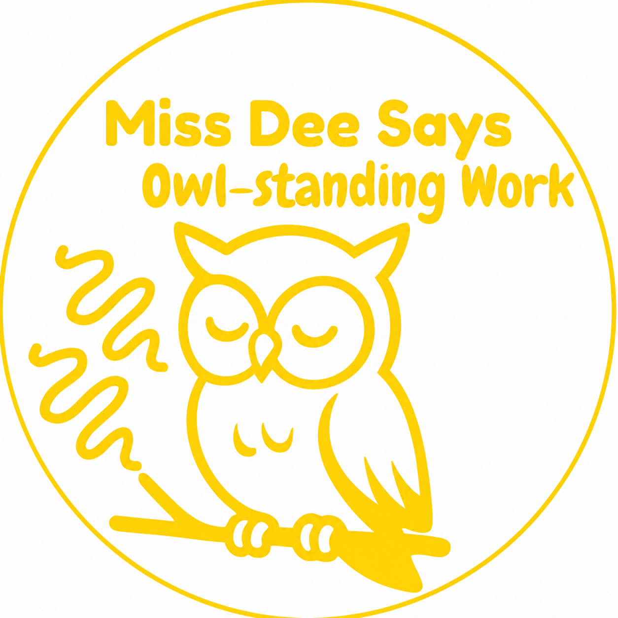 Owl-standing Work! Owl Teacher Stamp