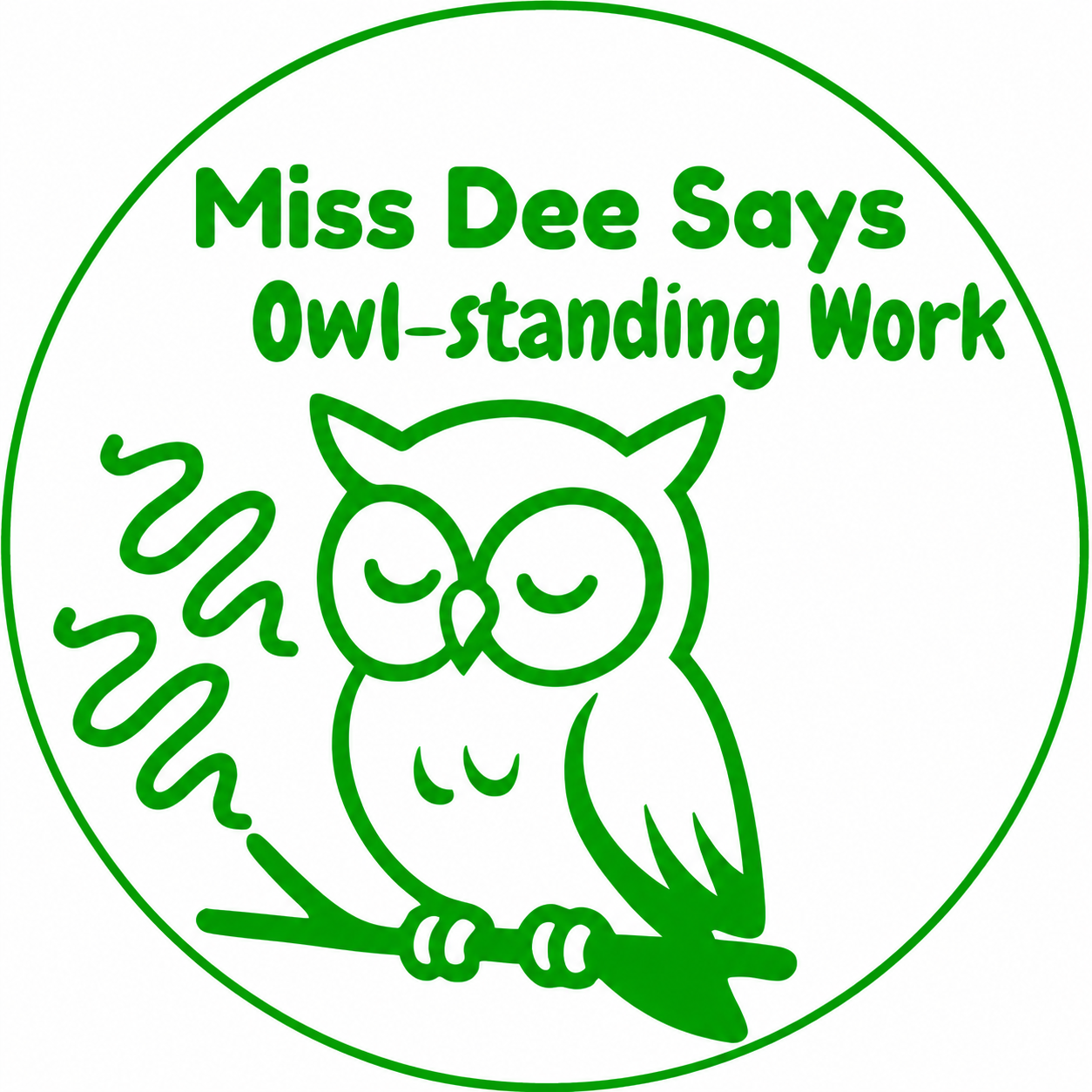 Owl-standing Work! Owl Teacher Stamp