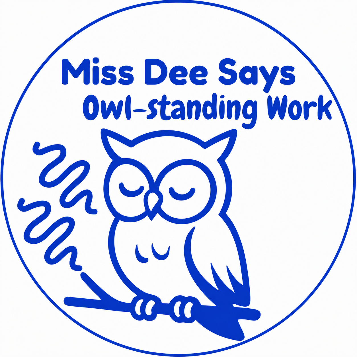 Owl-standing Work! Owl Teacher Stamp