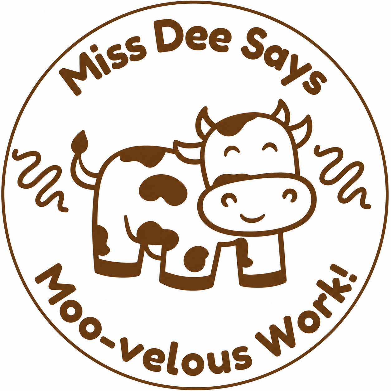 Personalised “Moo-velous Work!” Teacher Stamp 🐄
