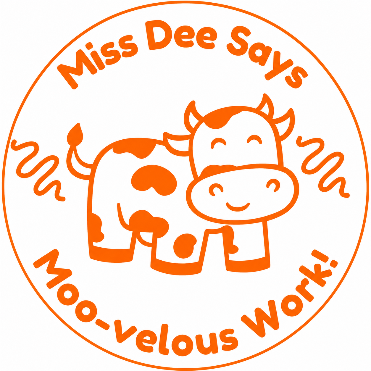 Personalised “Moo-velous Work!” Teacher Stamp 🐄
