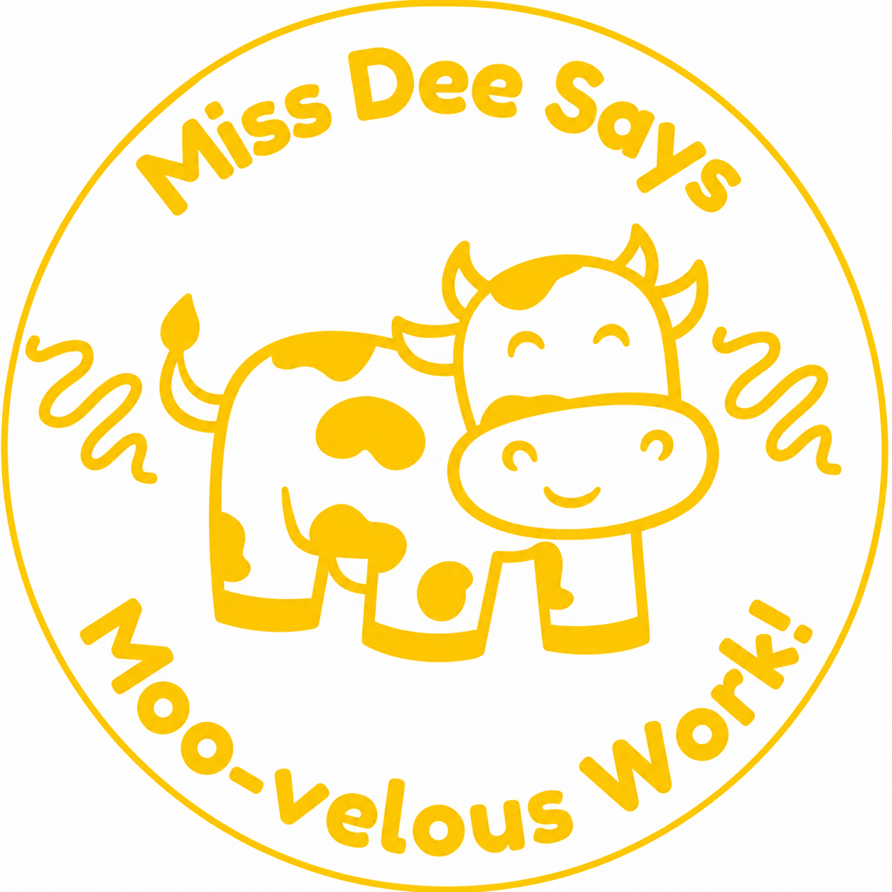 Personalised “Moo-velous Work!” Teacher Stamp 🐄