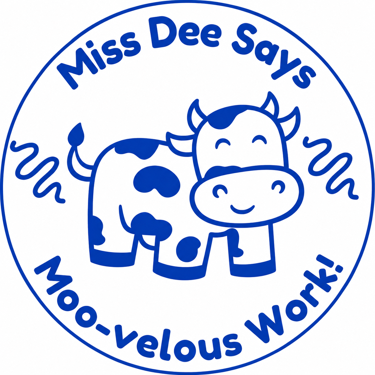 Personalised “Moo-velous Work!” Teacher Stamp 🐄