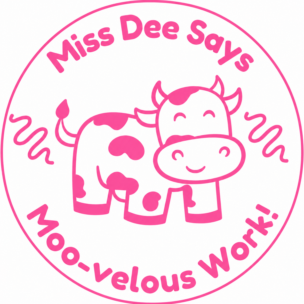 Personalised “Moo-velous Work!” Teacher Stamp 🐄