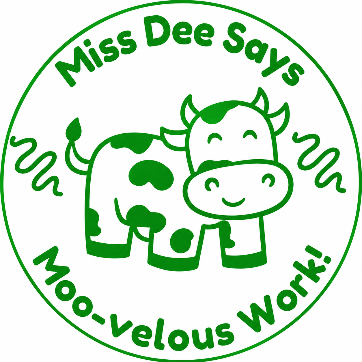 Personalised “Moo-velous Work!” Teacher Stamp 🐄
