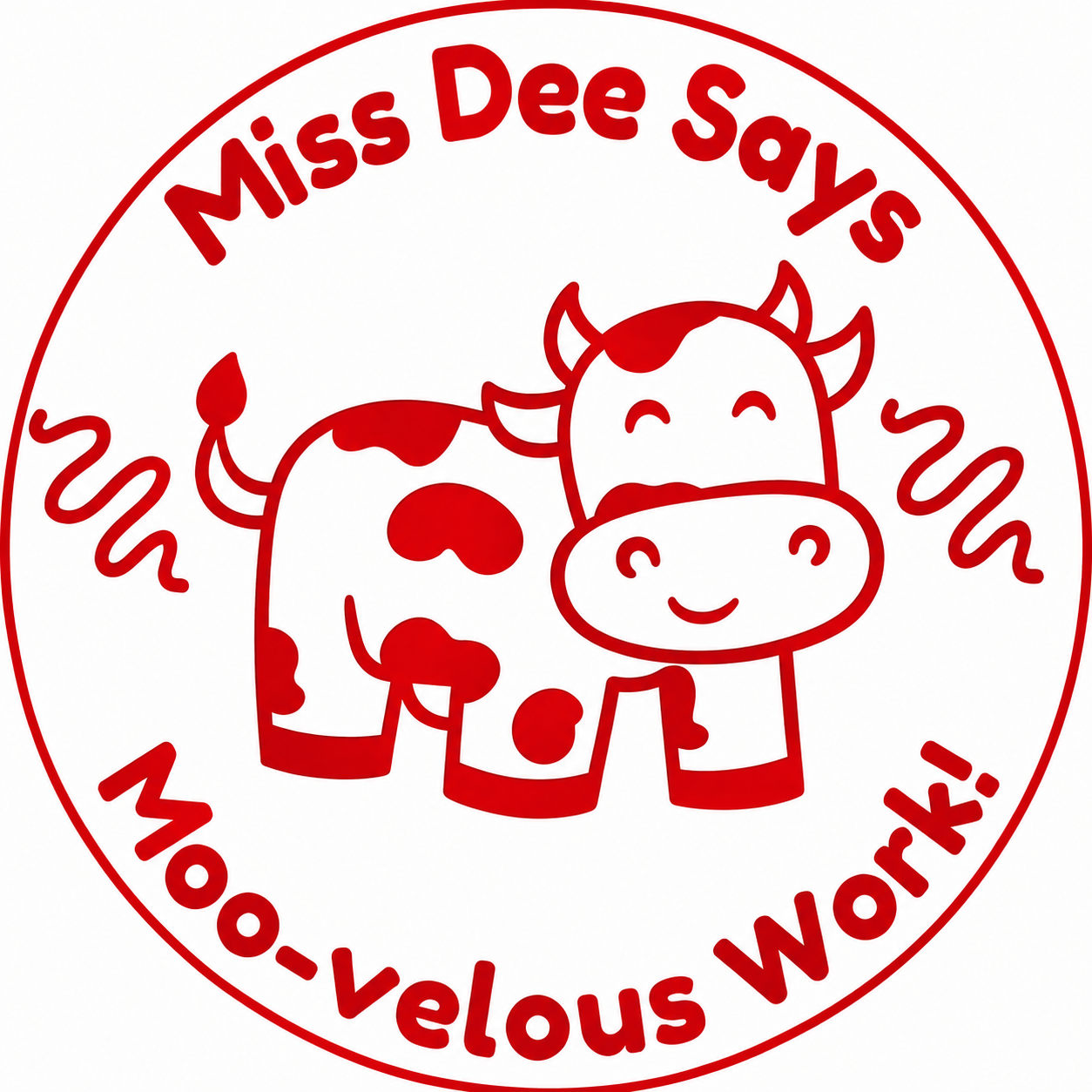 Personalised “Moo-velous Work!” Teacher Stamp 🐄