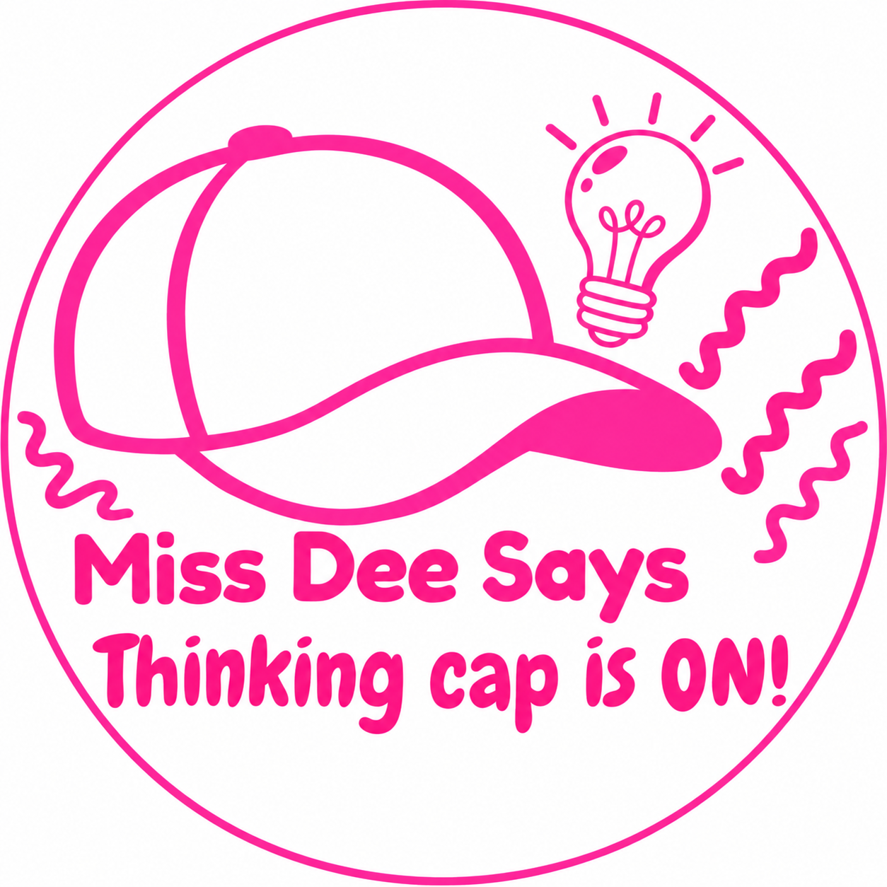 Personalised “Thinking Cap Is On!” Teacher Stamp