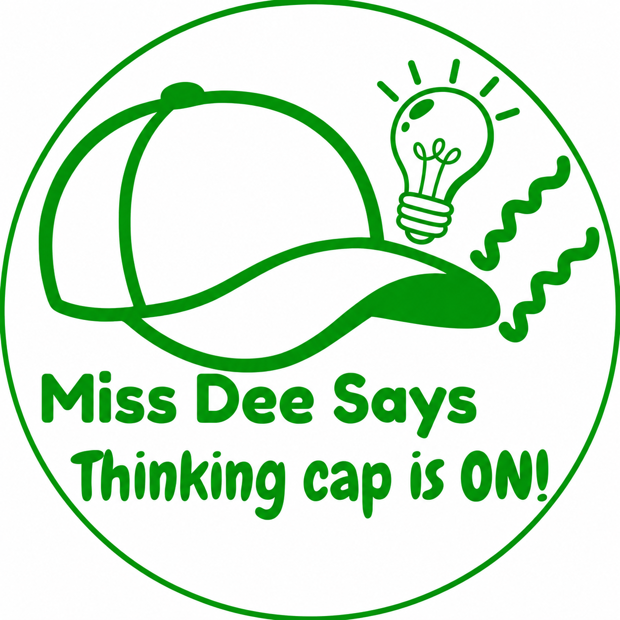 Personalised “Thinking Cap Is On!” Teacher Stamp