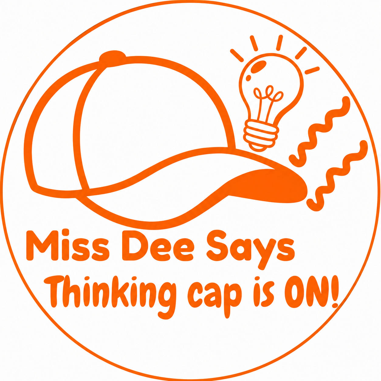Personalised “Thinking Cap Is On!” Teacher Stamp