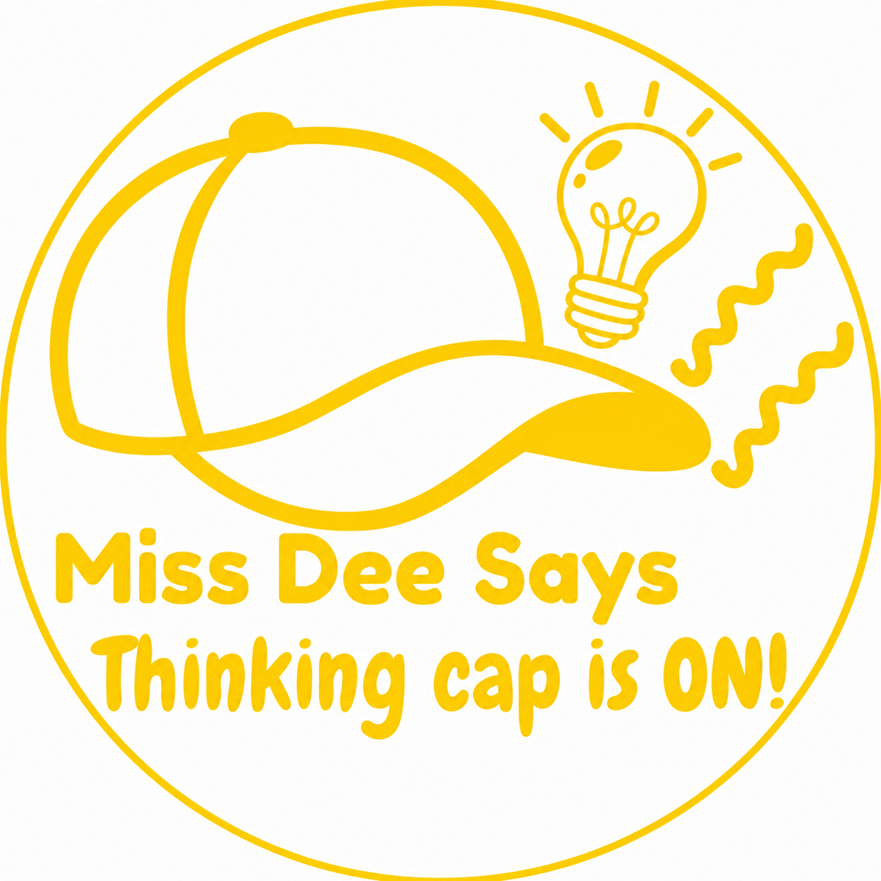 Personalised “Thinking Cap Is On!” Teacher Stamp
