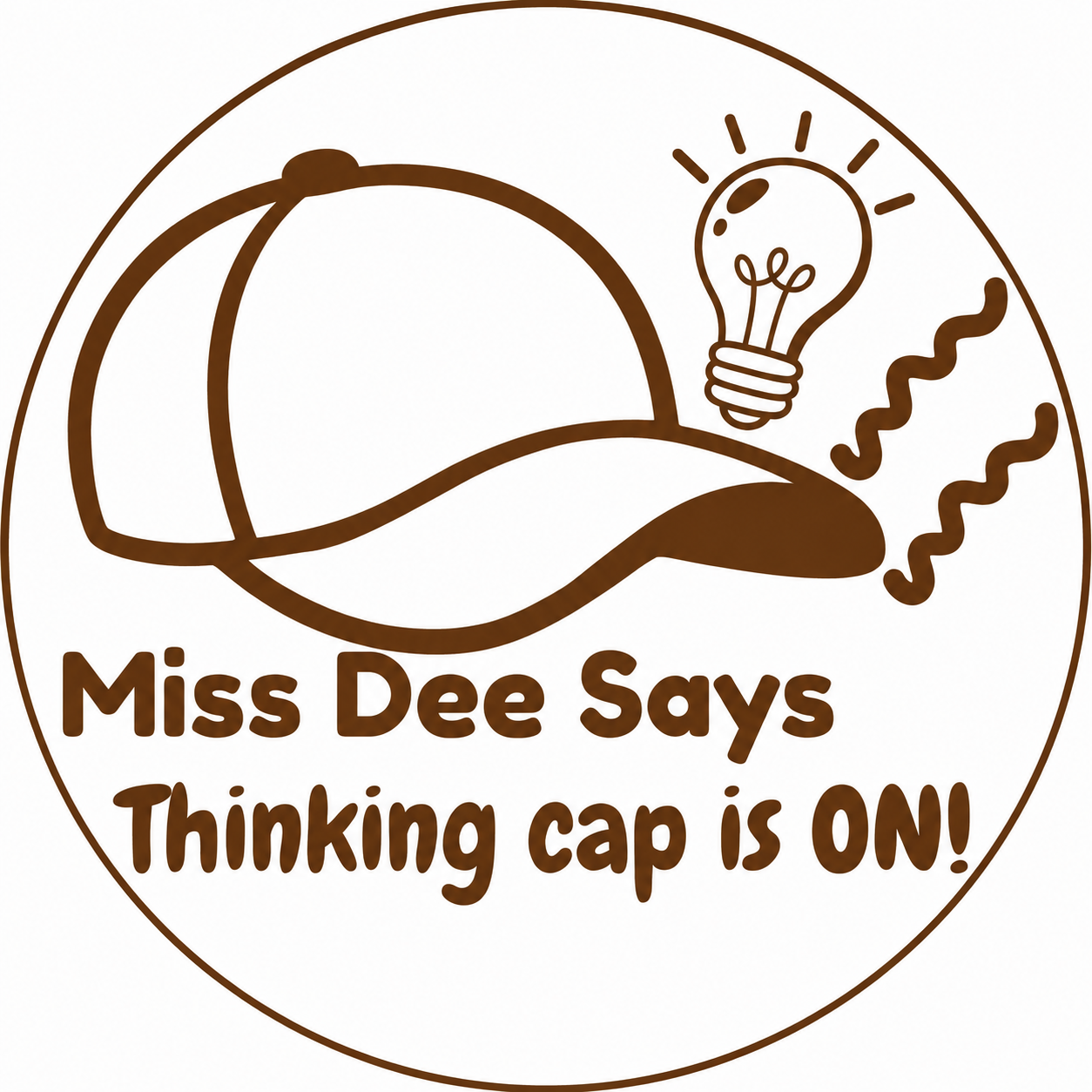 Personalised “Thinking Cap Is On!” Teacher Stamp