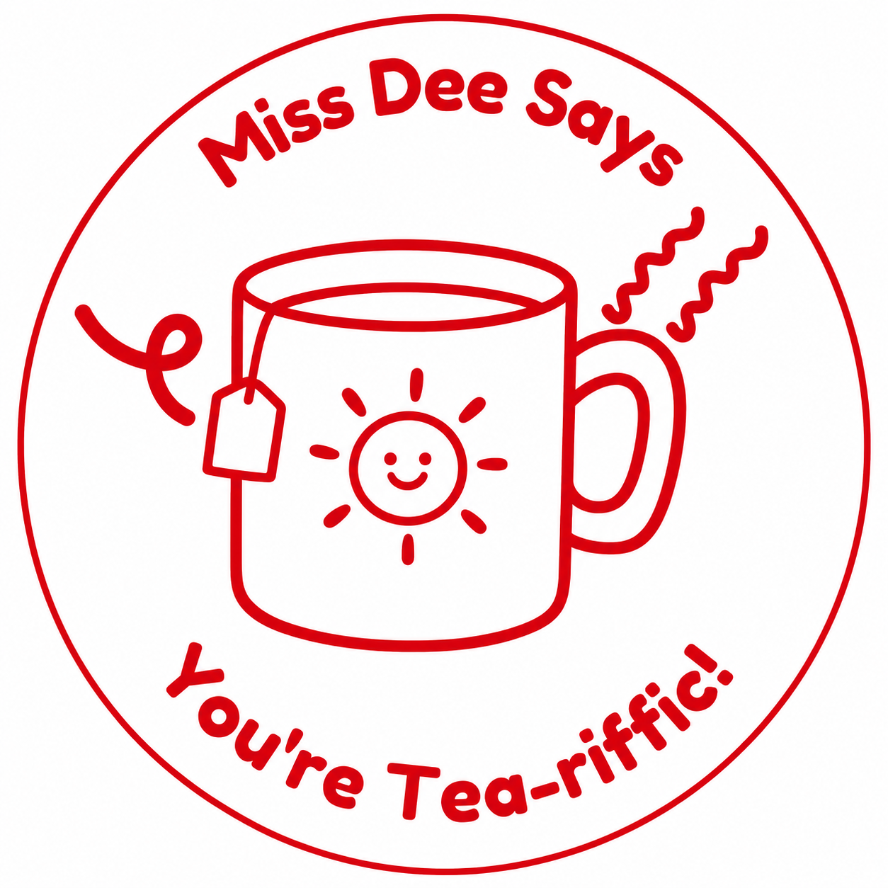 You're Tea-riffic! | Personalised Teacher Reward Stamp
