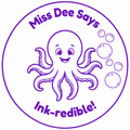 Miss Dee Says "Ink-redible!" Teacher Self-Inking Reward Stamp | Personalised Octopus Classroom Stamp