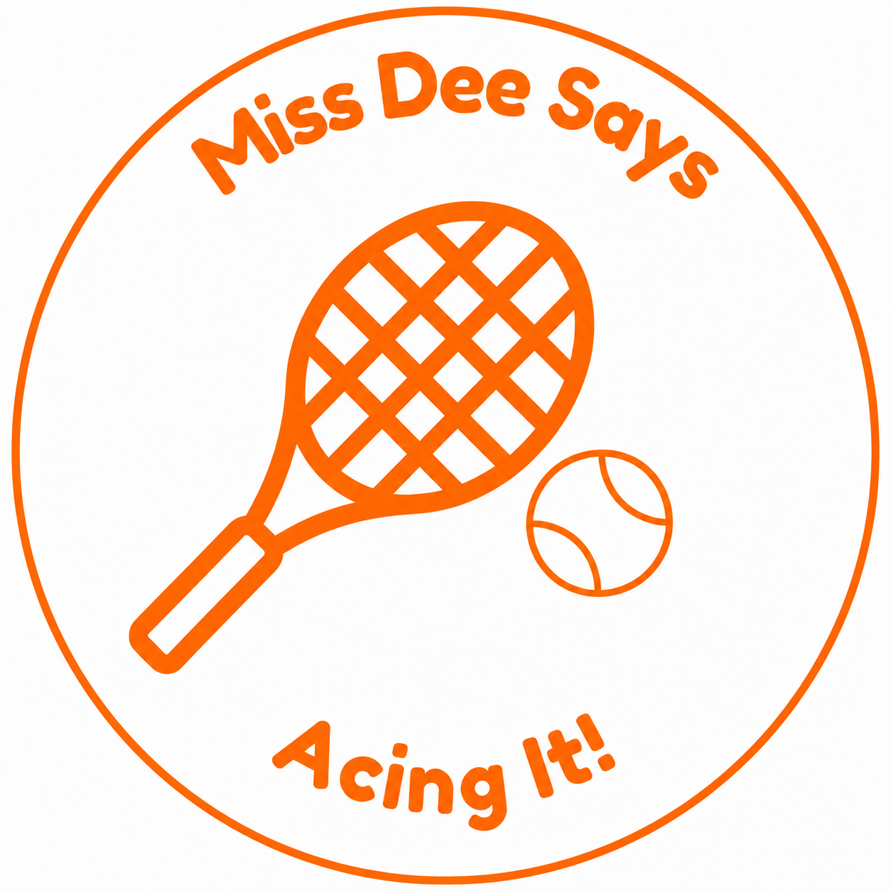 Miss Dee Says "Acing It!" Teacher Self-Inking Reward Stamp | Personalised Tennis Classroom Stamp