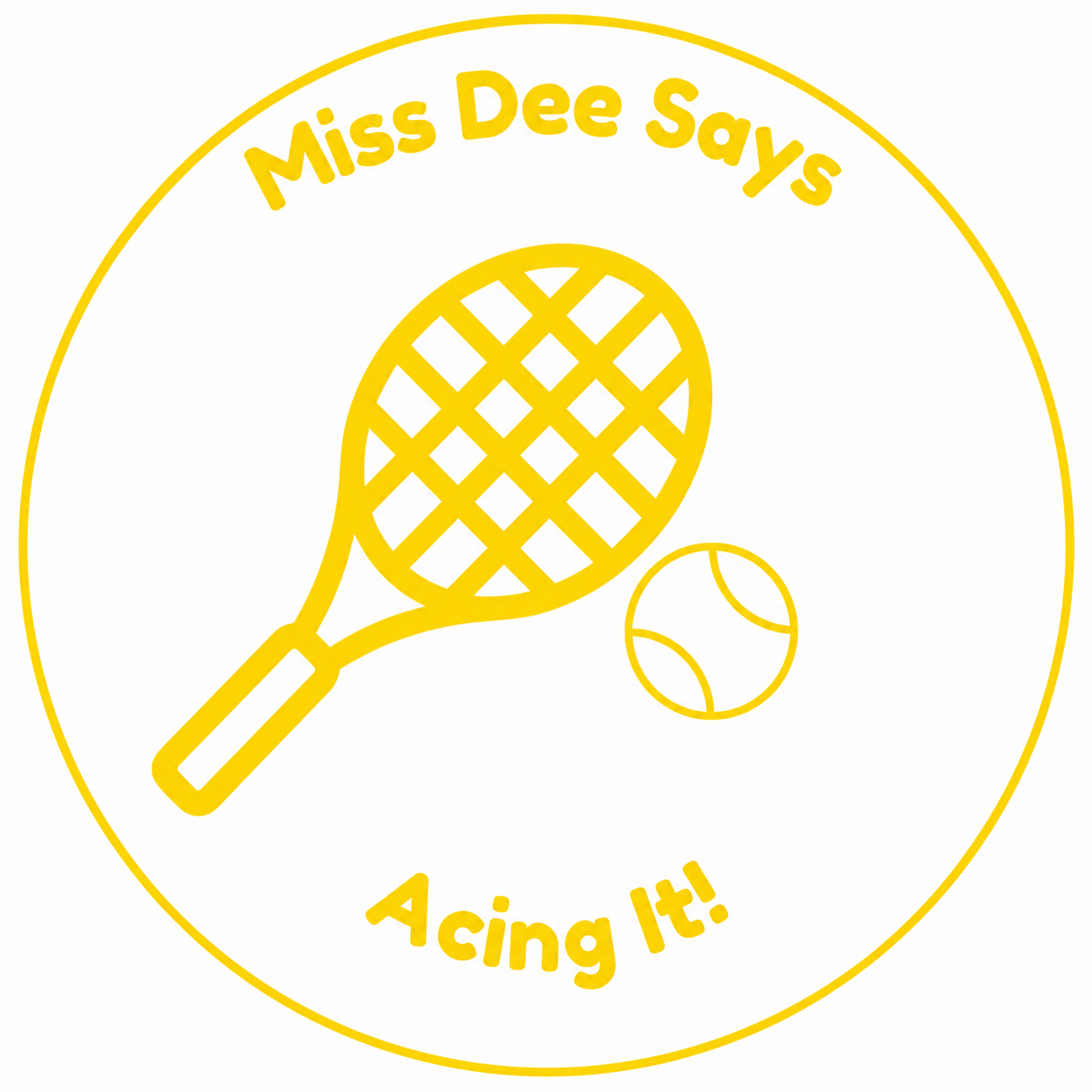 Miss Dee Says "Acing It!" Teacher Self-Inking Reward Stamp | Personalised Tennis Classroom Stamp