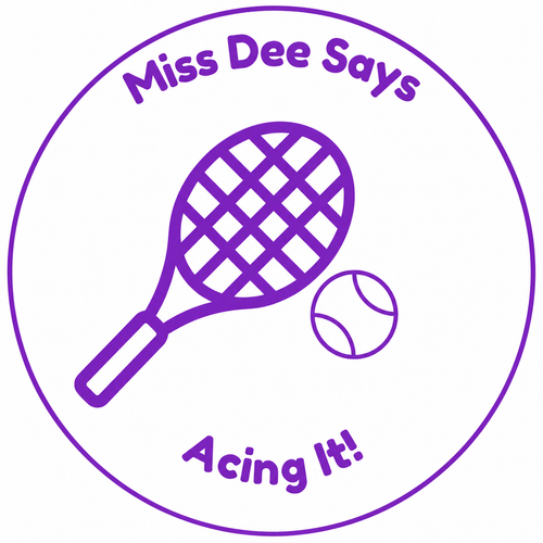 Miss Dee Says "Acing It!" Teacher Self-Inking Reward Stamp | Personalised Tennis Classroom Stamp