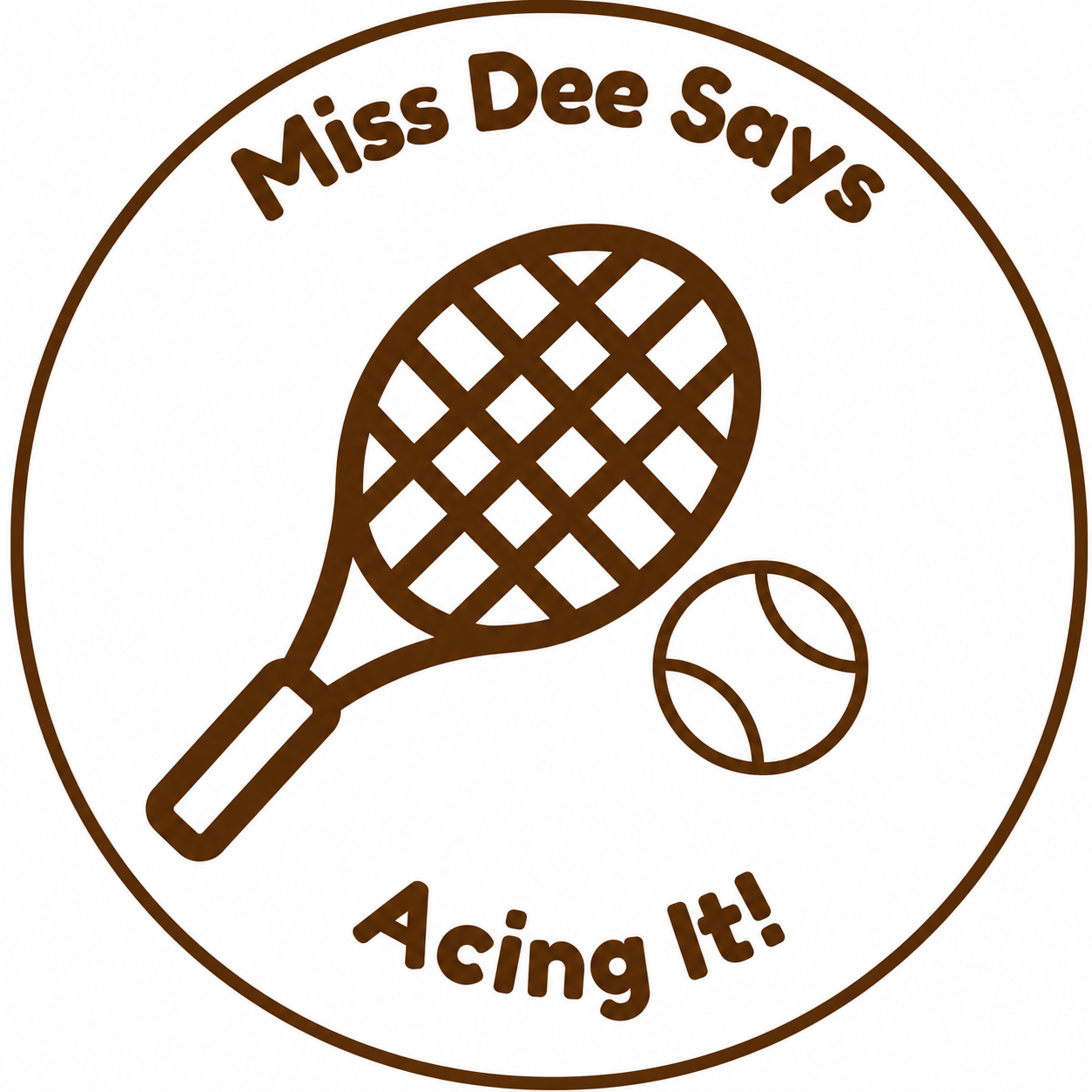 Miss Dee Says "Acing It!" Teacher Self-Inking Reward Stamp | Personalised Tennis Classroom Stamp