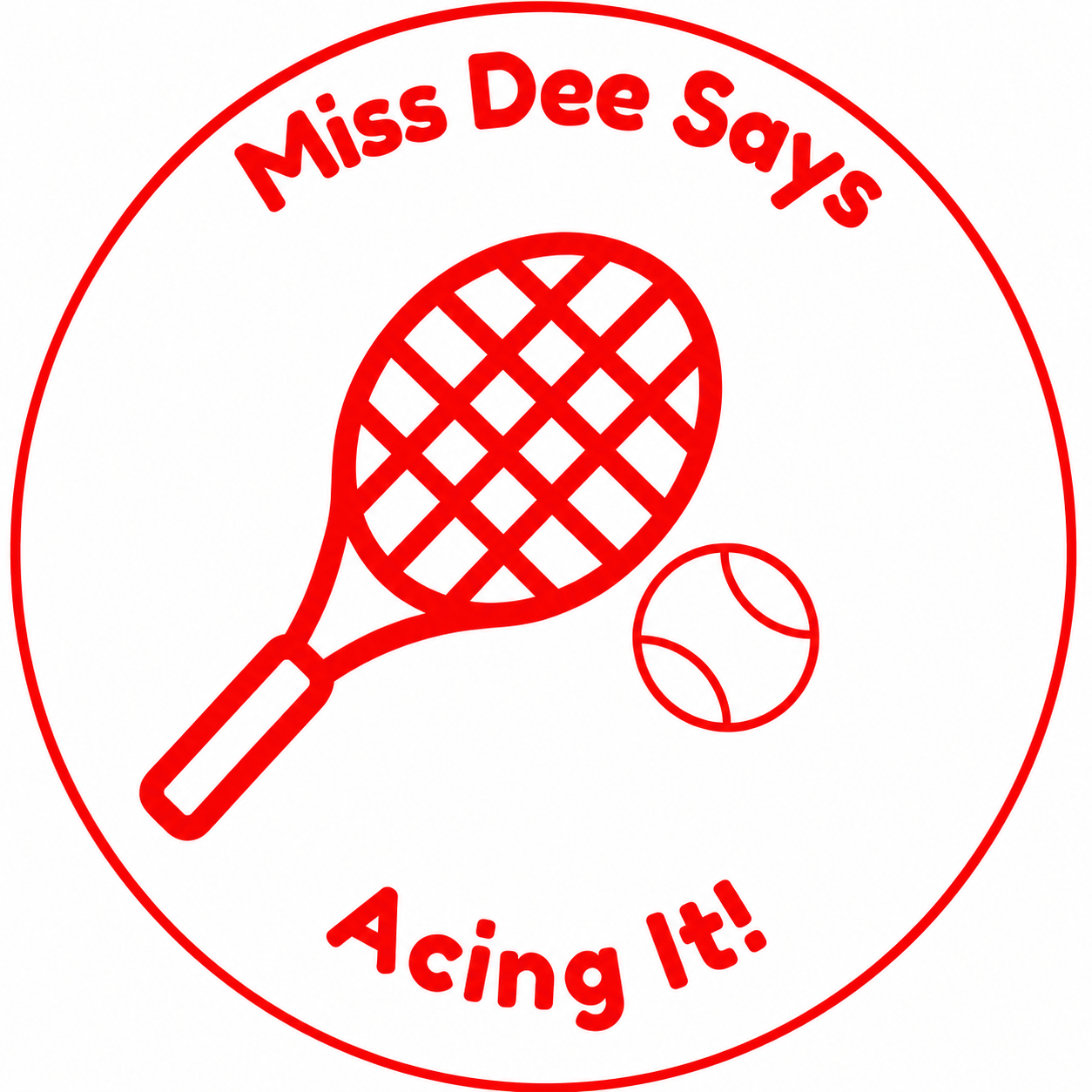 Miss Dee Says "Acing It!" Teacher Self-Inking Reward Stamp | Personalised Tennis Classroom Stamp