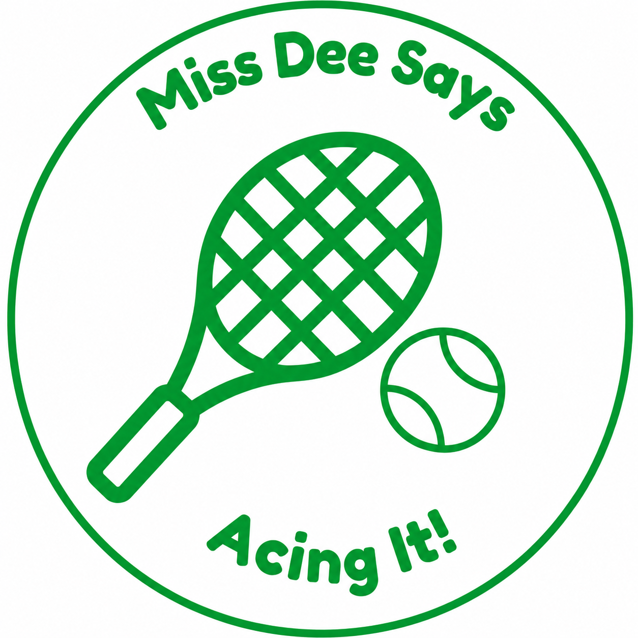 Miss Dee Says "Acing It!" Teacher Self-Inking Reward Stamp | Personalised Tennis Classroom Stamp