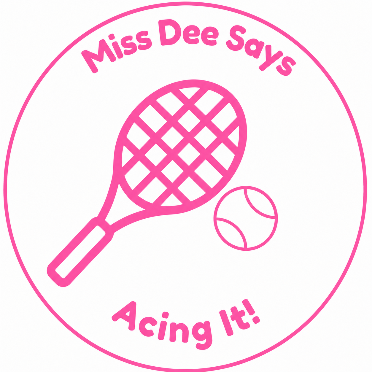 Miss Dee Says "Acing It!" Teacher Self-Inking Reward Stamp | Personalised Tennis Classroom Stamp
