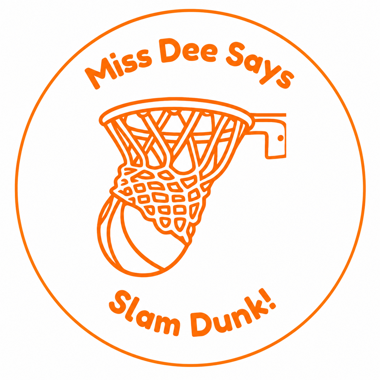 Miss Dee Says “Slam Dunk!” Teacher Self-Inking Reward Stamp | Basketball Classroom Stamp