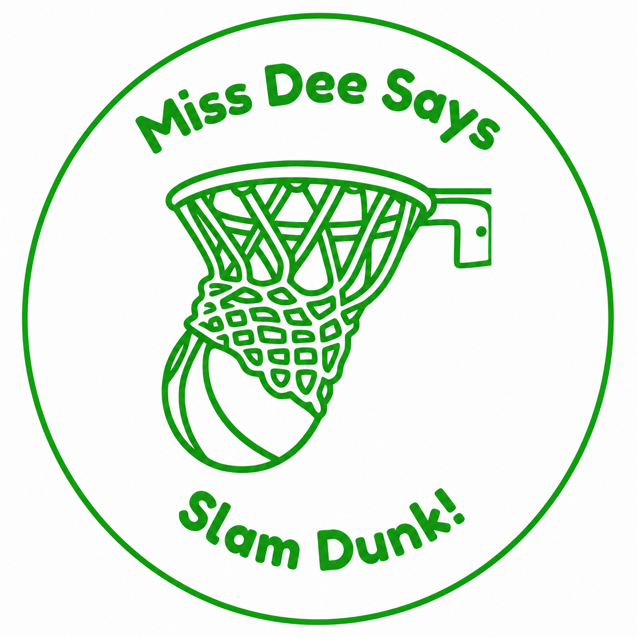 Miss Dee Says “Slam Dunk!” Teacher Self-Inking Reward Stamp | Basketball Classroom Stamp