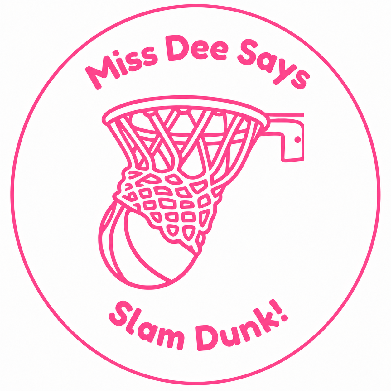 Miss Dee Says “Slam Dunk!” Teacher Self-Inking Reward Stamp | Basketball Classroom Stamp