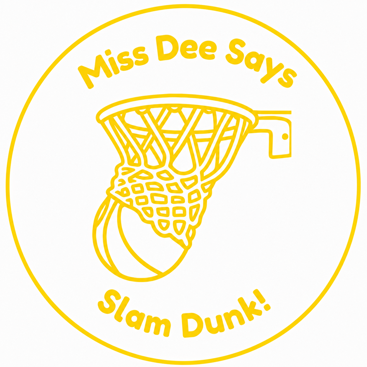 Miss Dee Says “Slam Dunk!” Teacher Self-Inking Reward Stamp | Basketball Classroom Stamp