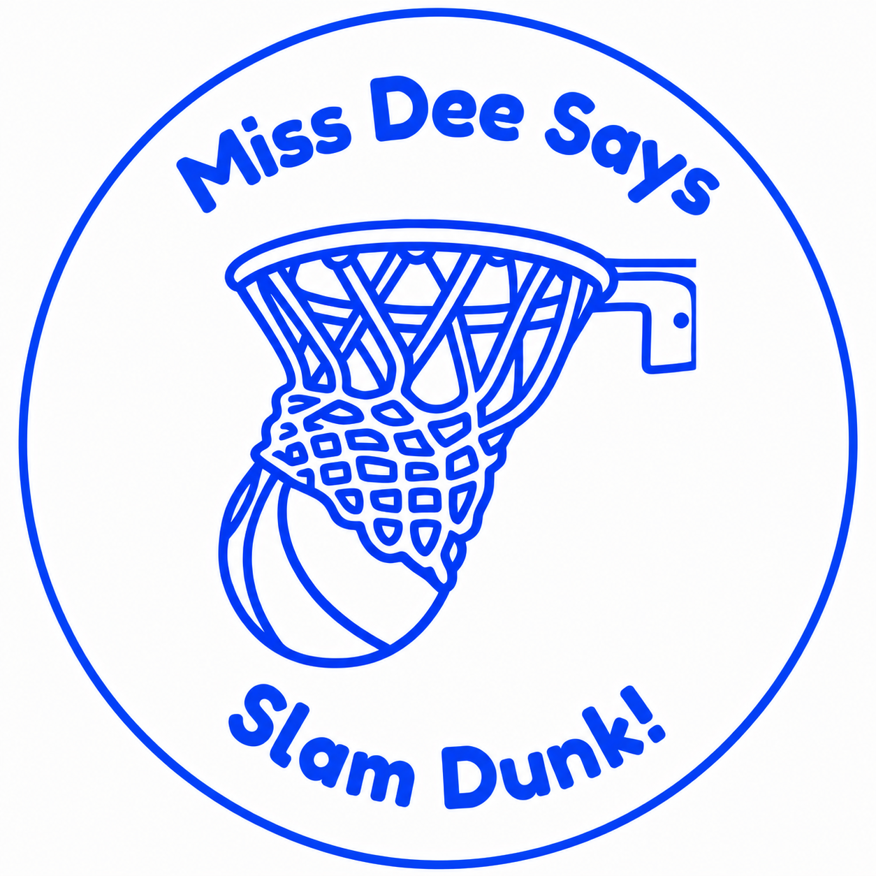Miss Dee Says “Slam Dunk!” Teacher Self-Inking Reward Stamp | Basketball Classroom Stamp