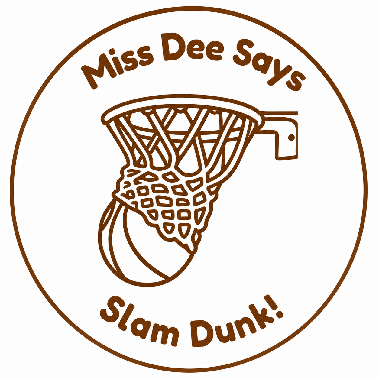 Miss Dee Says “Slam Dunk!” Teacher Self-Inking Reward Stamp | Basketball Classroom Stamp