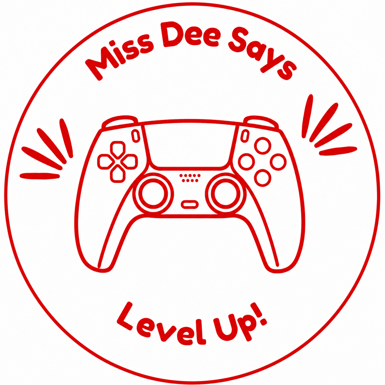 🎮 Personalised "Miss Dee Says: Level Up!" Teacher Stamp | Gamer Reward Stamp for Student Work