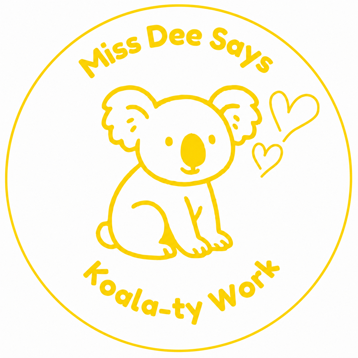 🐨 Miss Dee Says "Koala-ty Work" Teacher Stamp | Australian Classroom Reward Stamp | Personalised Teacher Stamp