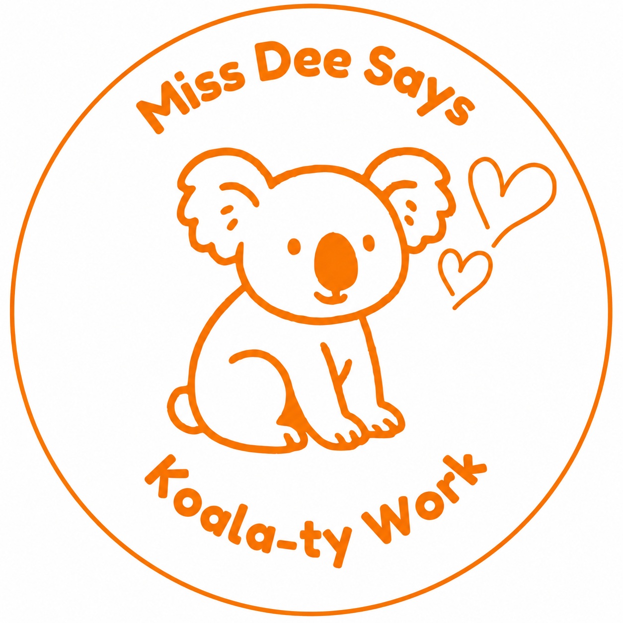🐨 Miss Dee Says "Koala-ty Work" Teacher Stamp | Australian Classroom Reward Stamp | Personalised Teacher Stamp