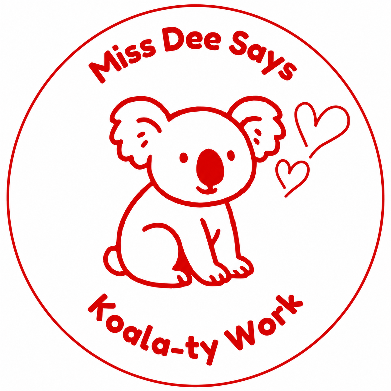 🐨 Miss Dee Says "Koala-ty Work" Teacher Stamp | Australian Classroom Reward Stamp | Personalised Teacher Stamp