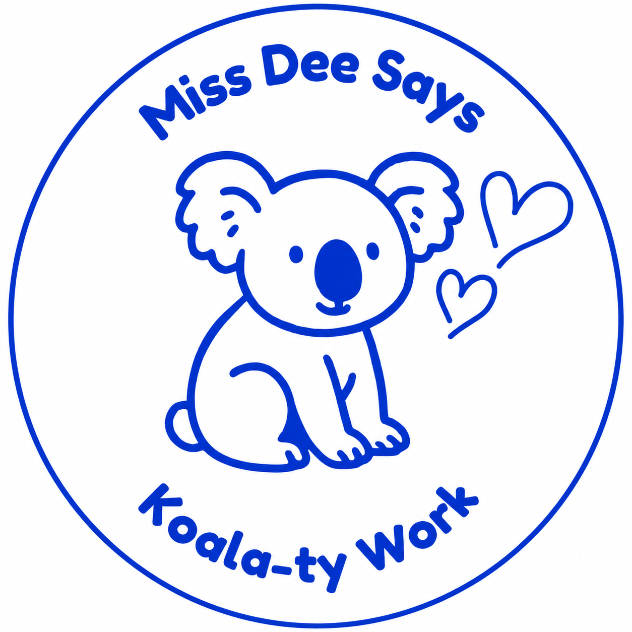 🐨 Miss Dee Says "Koala-ty Work" Teacher Stamp | Australian Classroom Reward Stamp | Personalised Teacher Stamp