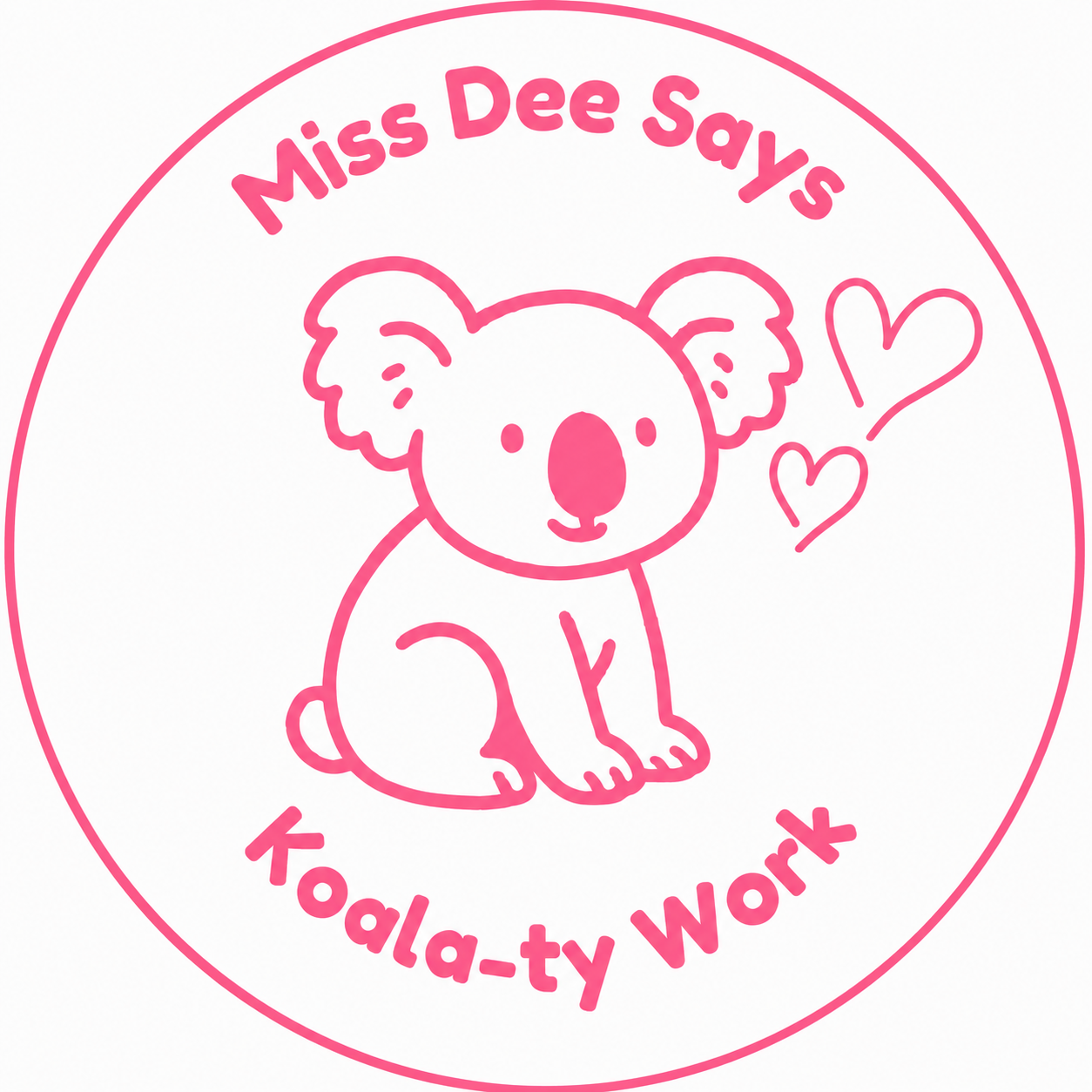 🐨 Miss Dee Says "Koala-ty Work" Teacher Stamp | Australian Classroom Reward Stamp | Personalised Teacher Stamp