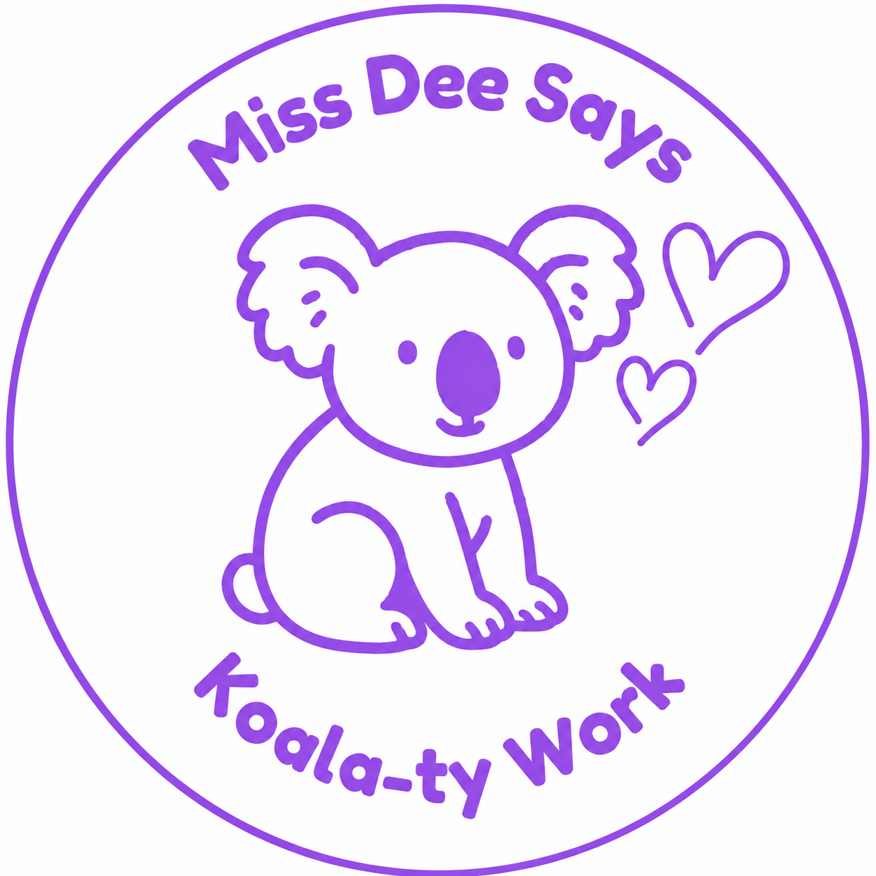 🐨 Miss Dee Says "Koala-ty Work" Teacher Stamp | Australian Classroom Reward Stamp | Personalised Teacher Stamp