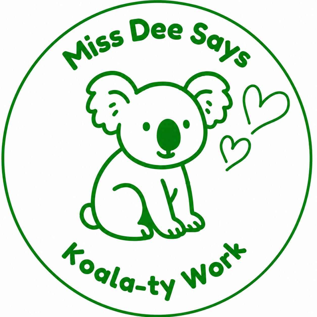 🐨 Miss Dee Says "Koala-ty Work" Teacher Stamp | Australian Classroom Reward Stamp | Personalised Teacher Stamp