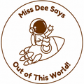 🚀 Personalised "Miss Dee Says: Out of This World!" Teacher Stamp | Space-Themed Reward Stamp