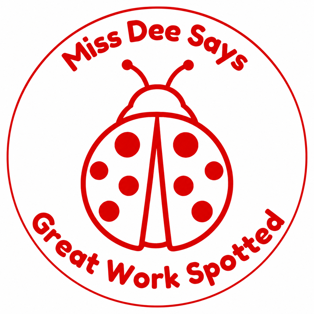 🐞 Personalised Ladybug "Great Work Spotted" Teacher Stamp