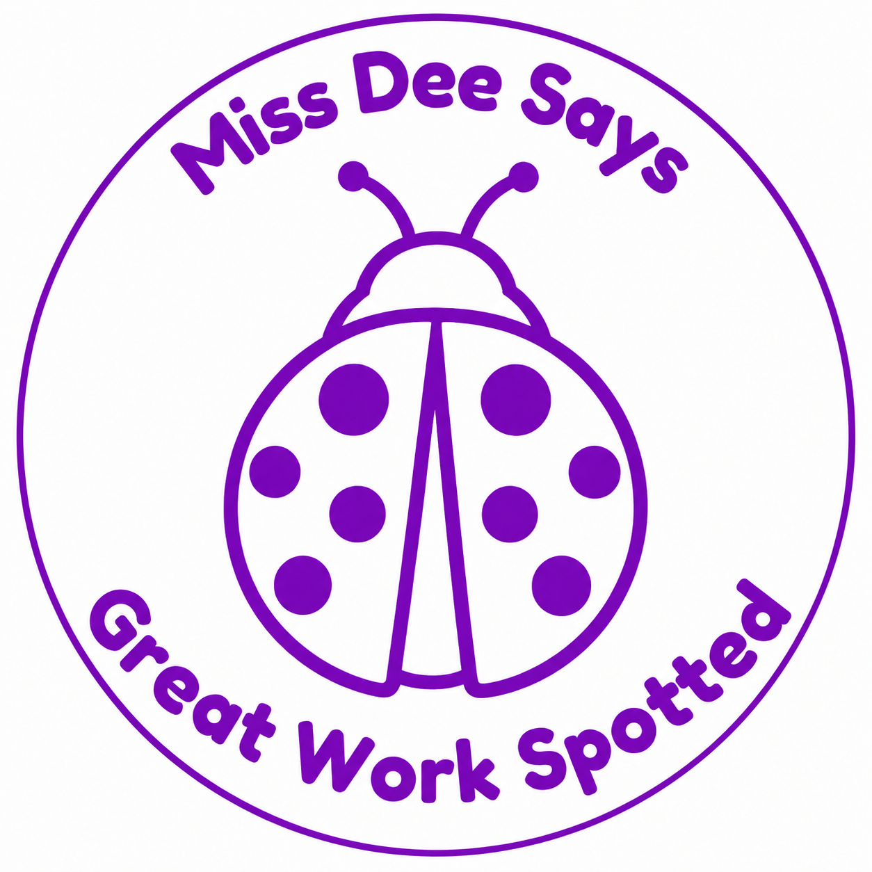 🐞 Personalised Ladybug "Great Work Spotted" Teacher Stamp
