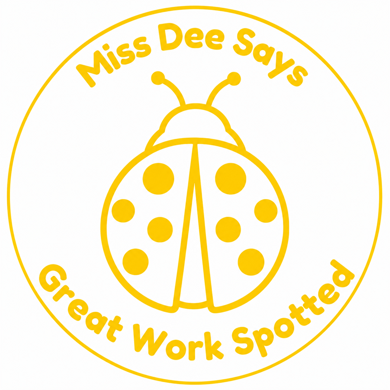 🐞 Personalised Ladybug "Great Work Spotted" Teacher Stamp