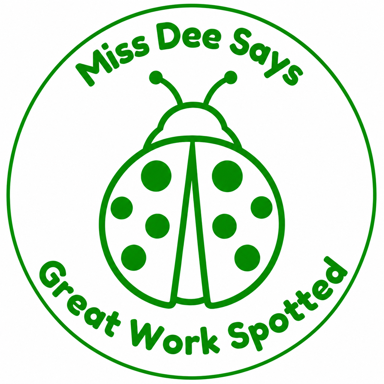 🐞 Personalised Ladybug "Great Work Spotted" Teacher Stamp