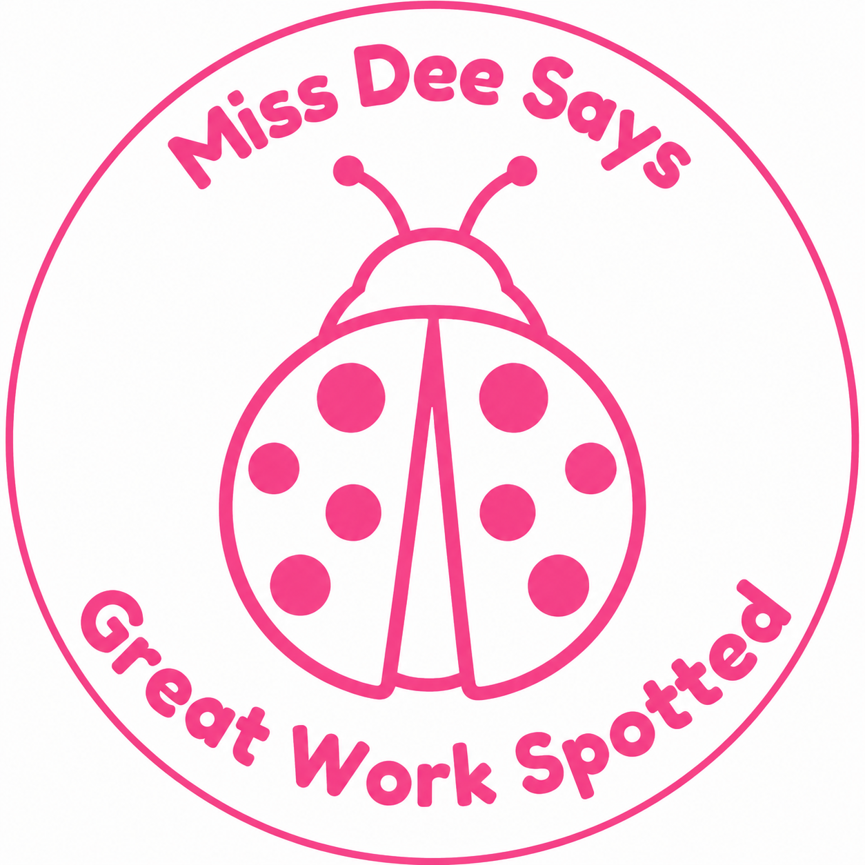 🐞 Personalised Ladybug "Great Work Spotted" Teacher Stamp