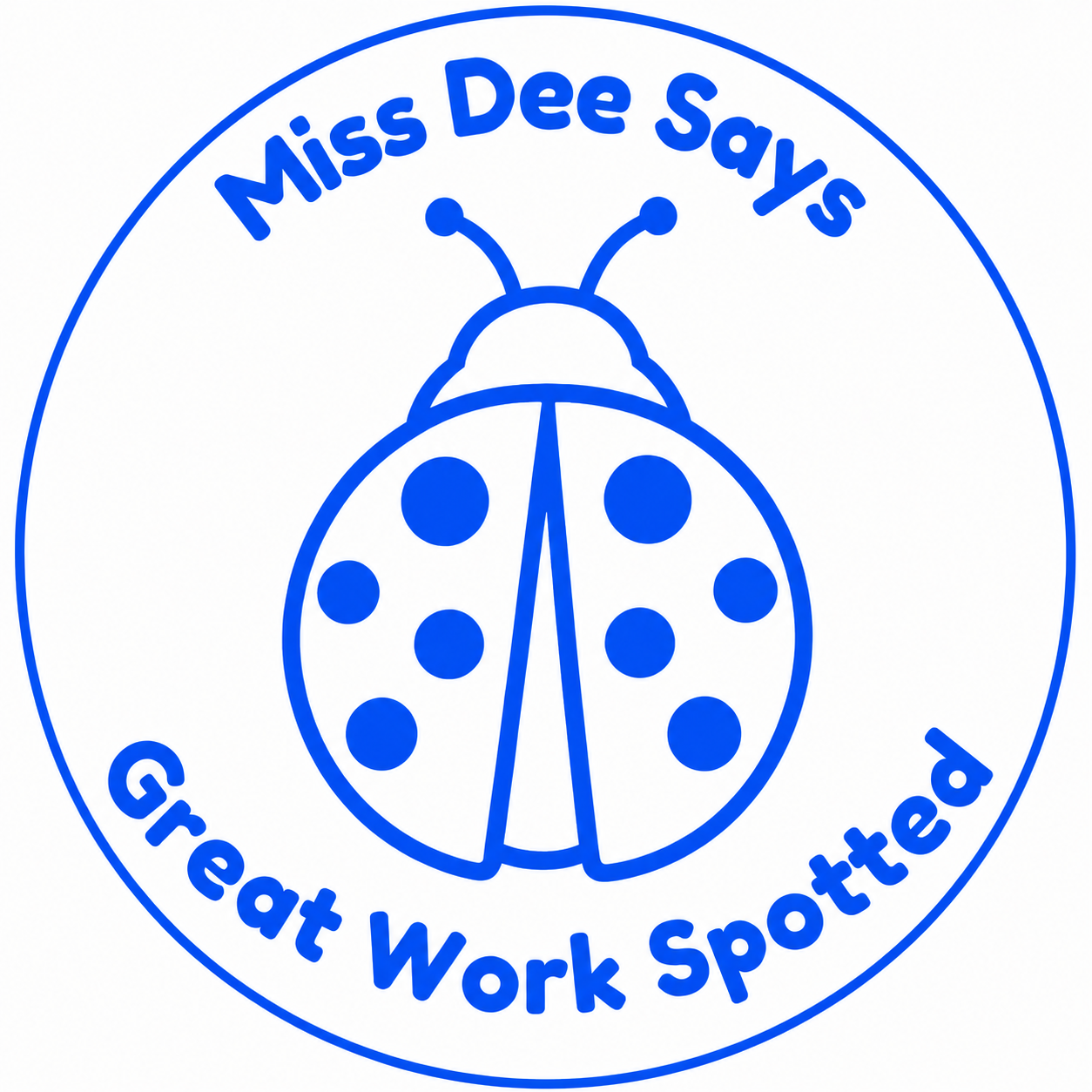 🐞 Personalised Ladybug "Great Work Spotted" Teacher Stamp